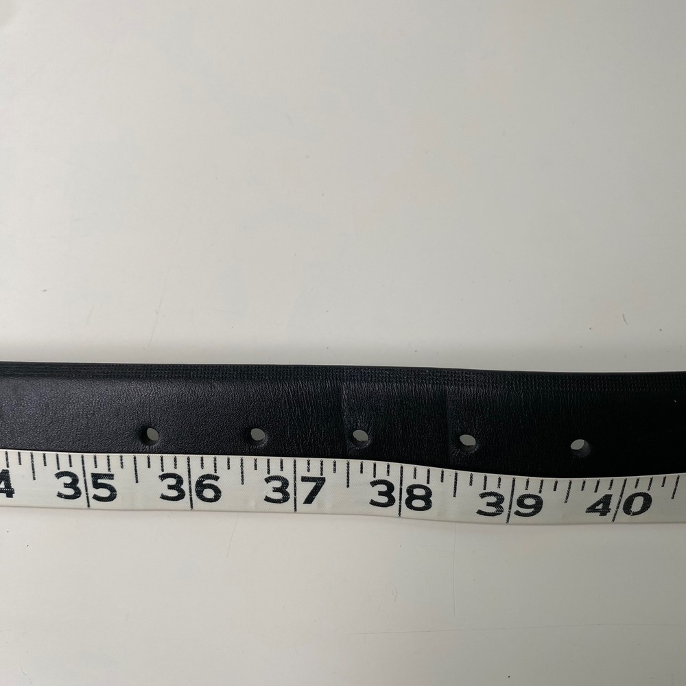 Cremieux Mens Black Full Grain Leather Dress Belt Size 38 Gunmetal Buckle - Picture 10 of 10